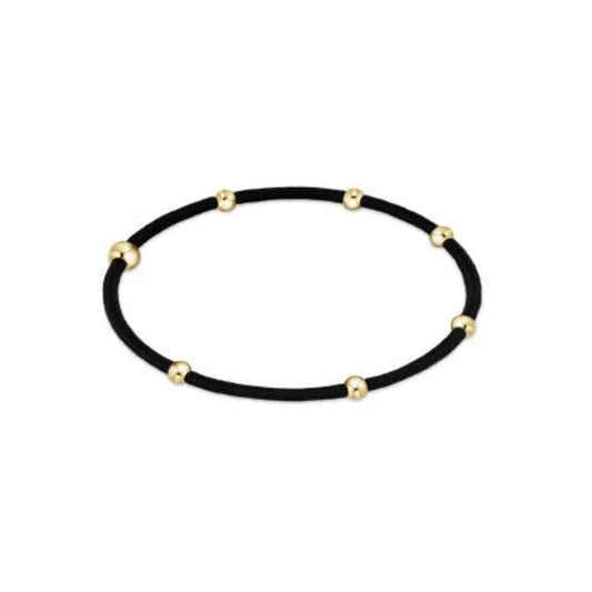 enewton "E"ssentials onyx bracelet and hair tie with gold beads
