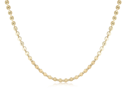 eNewton Infinity Chic Necklace - 17" Gold Chain Choker with flat ribbed beads