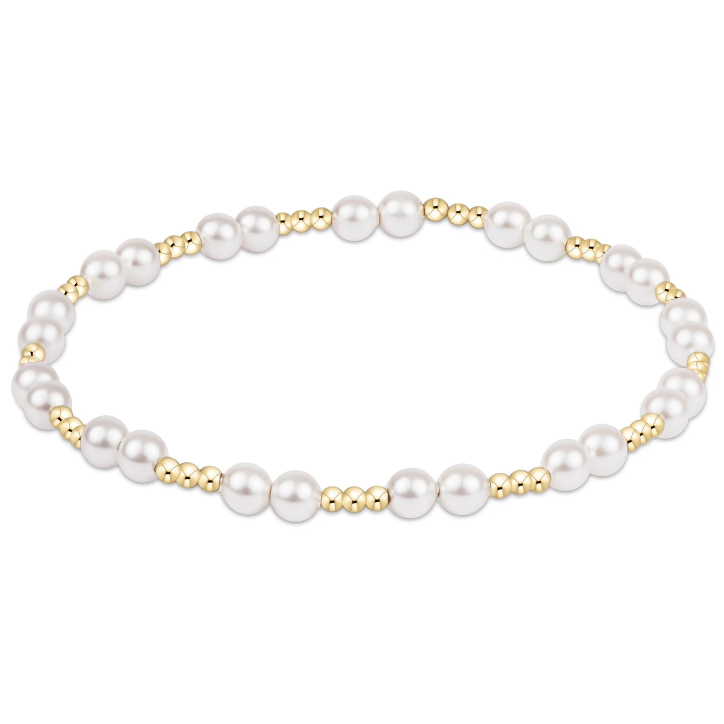 enewton Extends Together Pearl 4MM Bracelet with gold accents on a white background