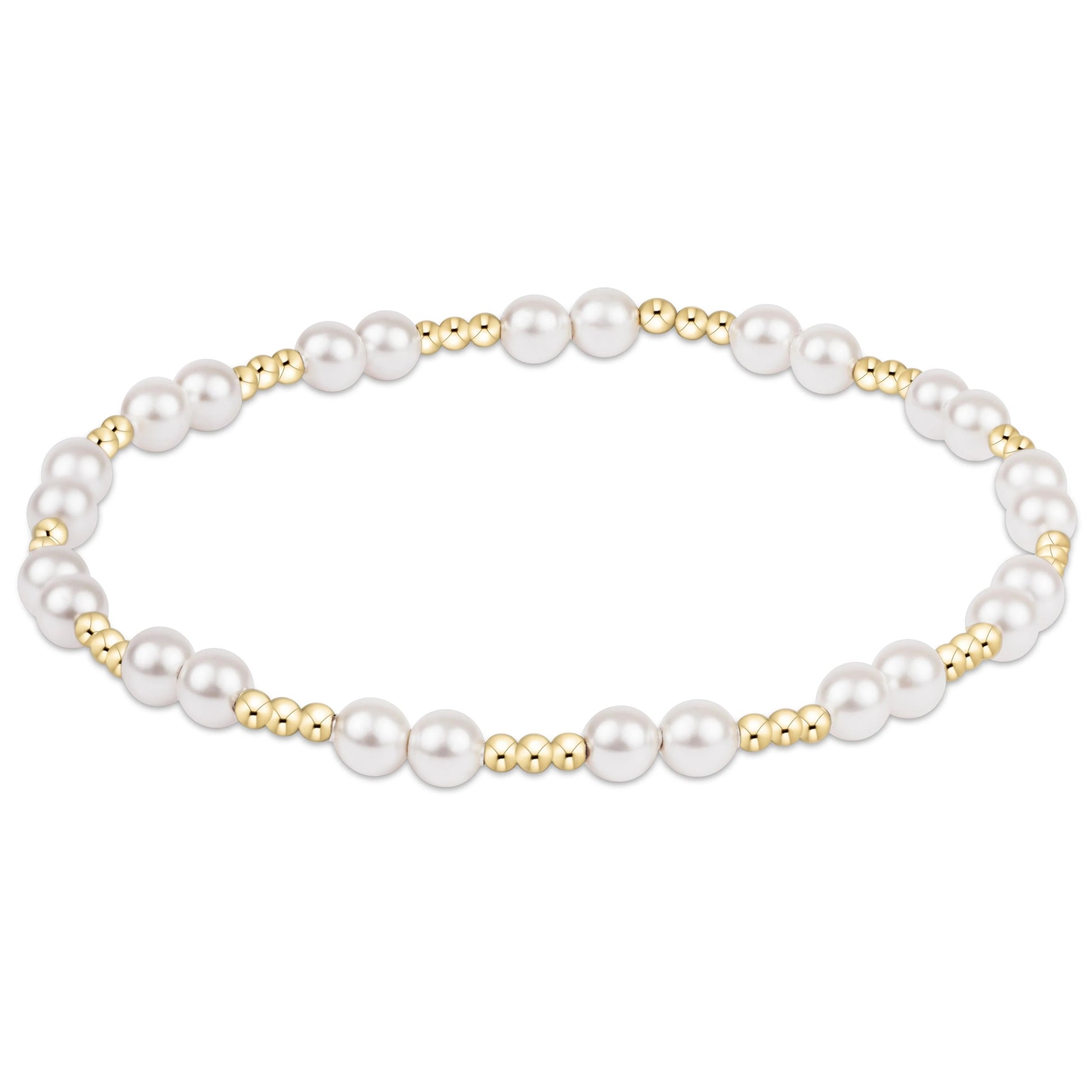 enewton Extends Together Pearl 4MM Bracelet with gold accents on a white background