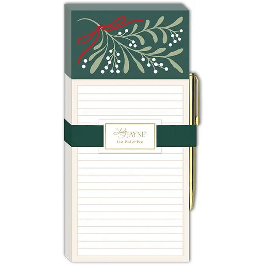 Magnetic List Pad Winter Mistletoe