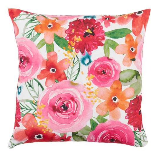 Santa Monica Throw Pillow with Floral Design