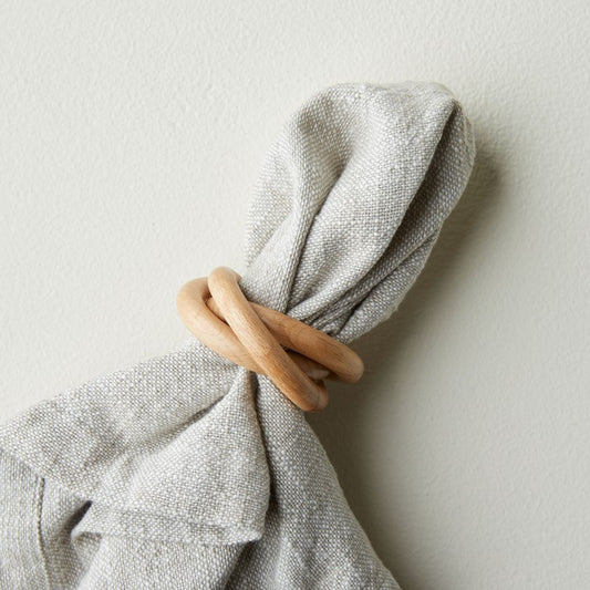 Wooden 3-ring Napkin Ring- Natural