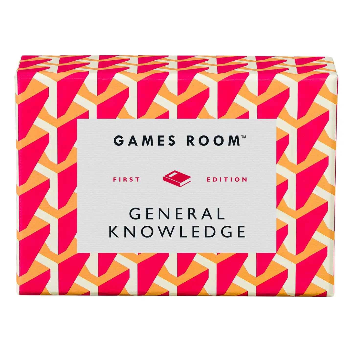 Box of 'General Knowledge' game from 'Games Room' with geometric pattern
