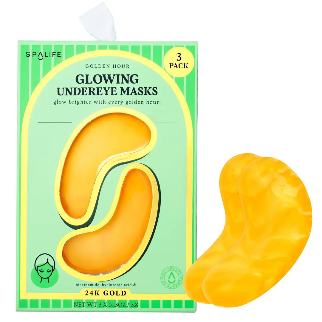 green box of golden hour glowing undereye masks 