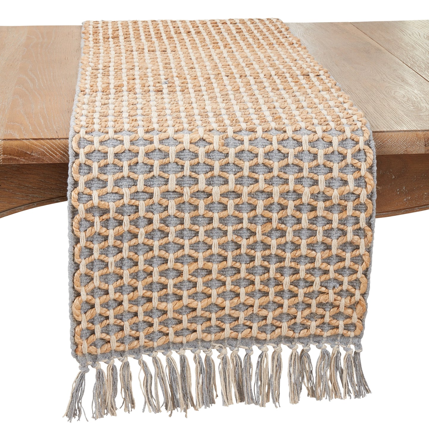Saro Grey Rope Table Runner