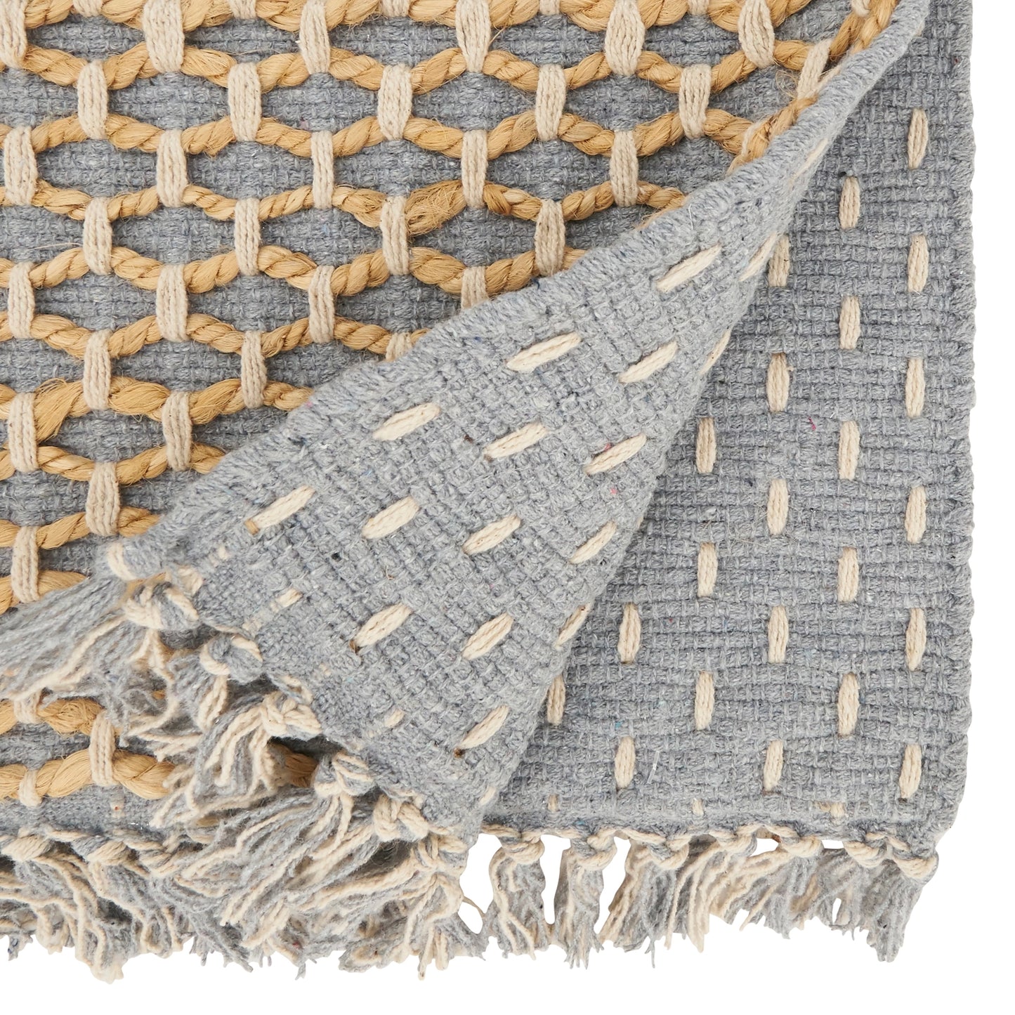 Saro Grey Rope Table Runner