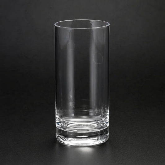 Clear acrylic high ball glass with a heavy base