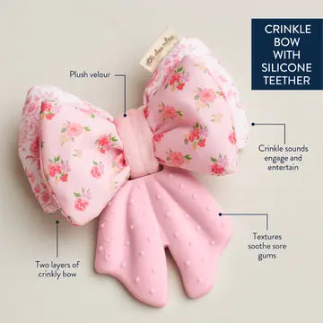 Itzy Ritzy Teensy Crinkle Teether  - Pink Bow