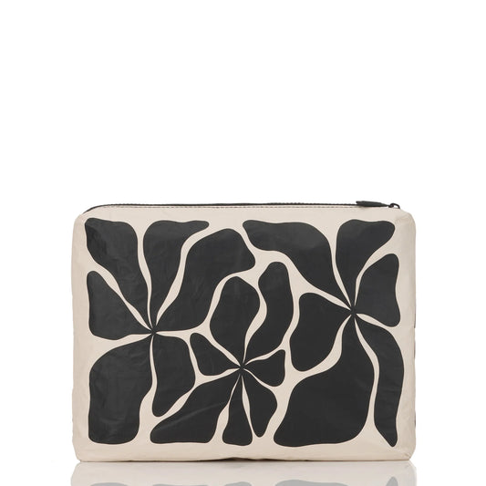 Aloha Collection Wavy Mid Pouch Black on Sandstone