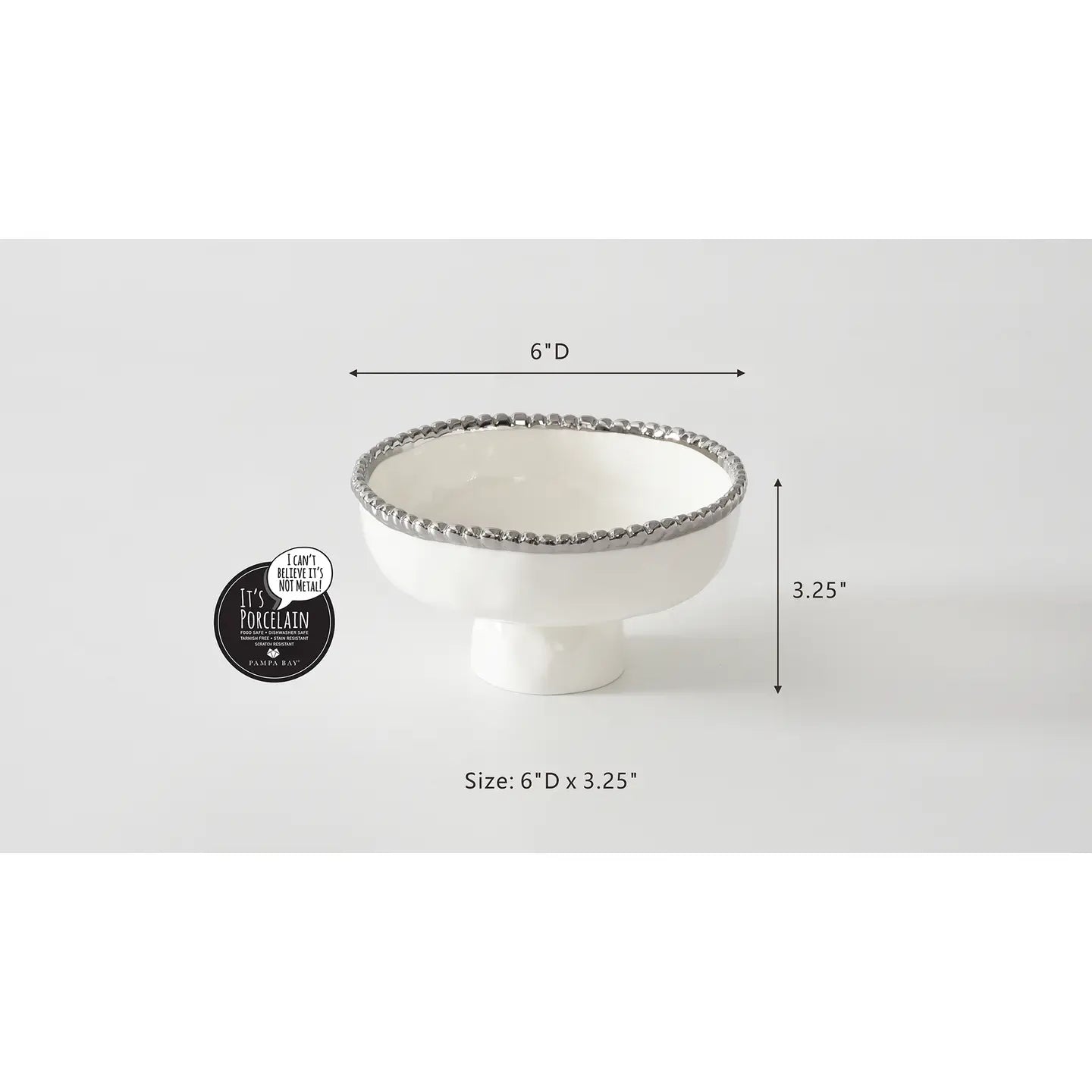 Pampa Bay Small Footed Bowl Silver