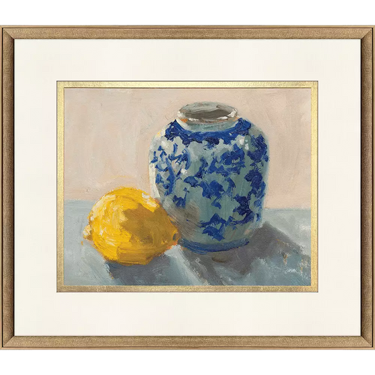 Lemon Chinoiserie Framed Print by Paragon