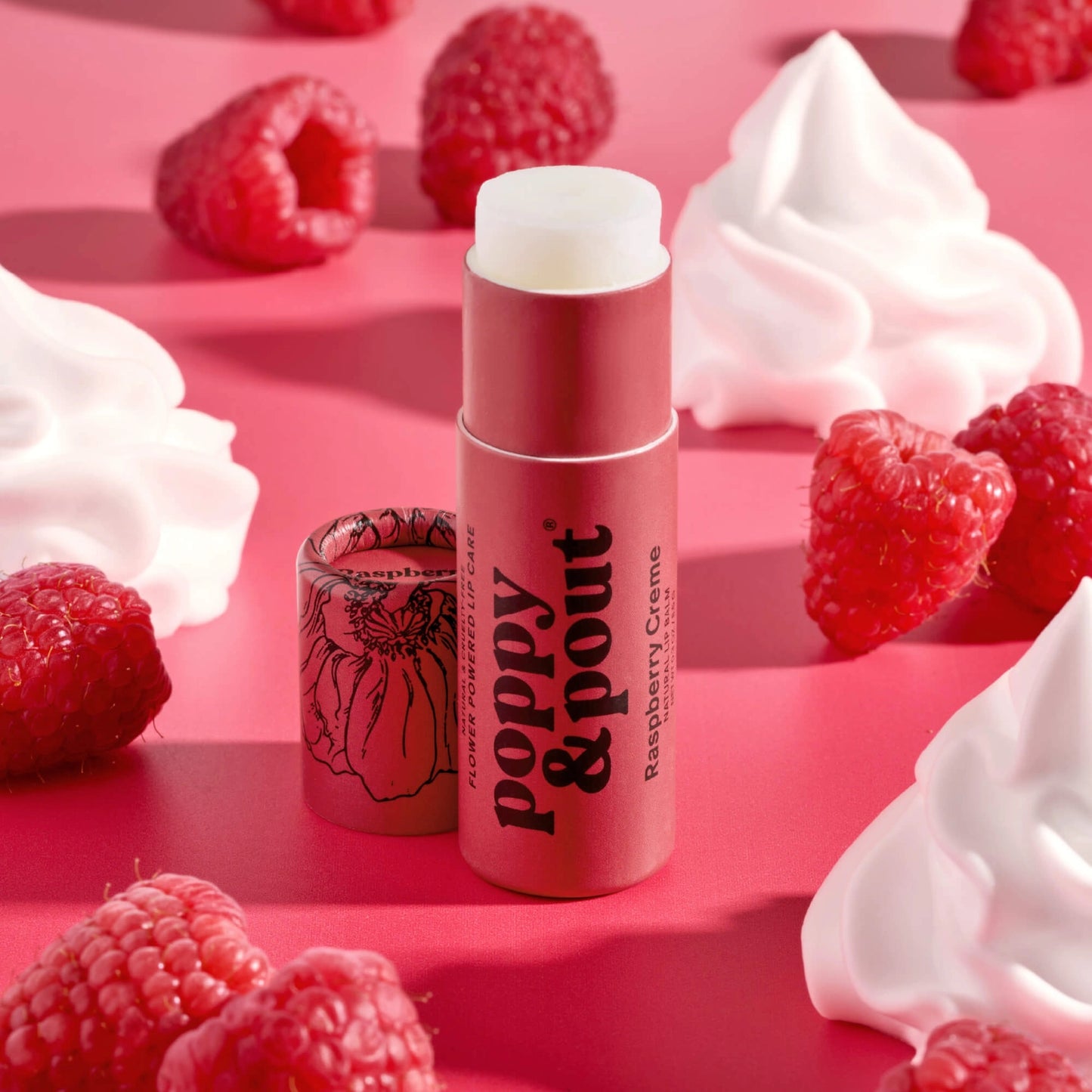Poppy & Pout Raspberry Cream Lip Balm
