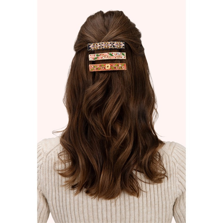 Tangerine floral barette