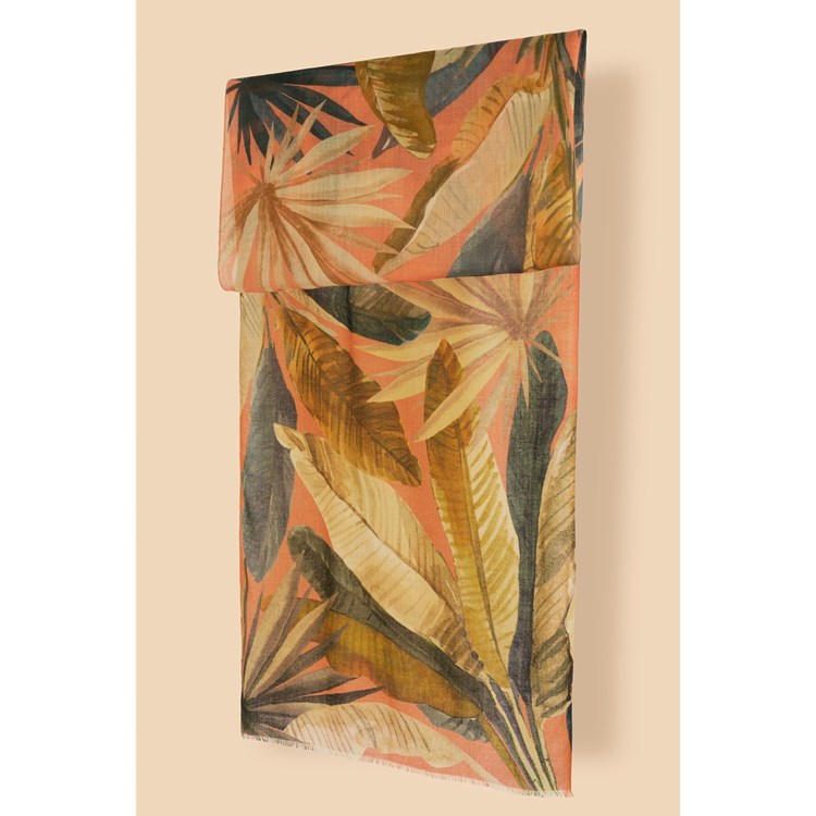 Painted palms wool scarf