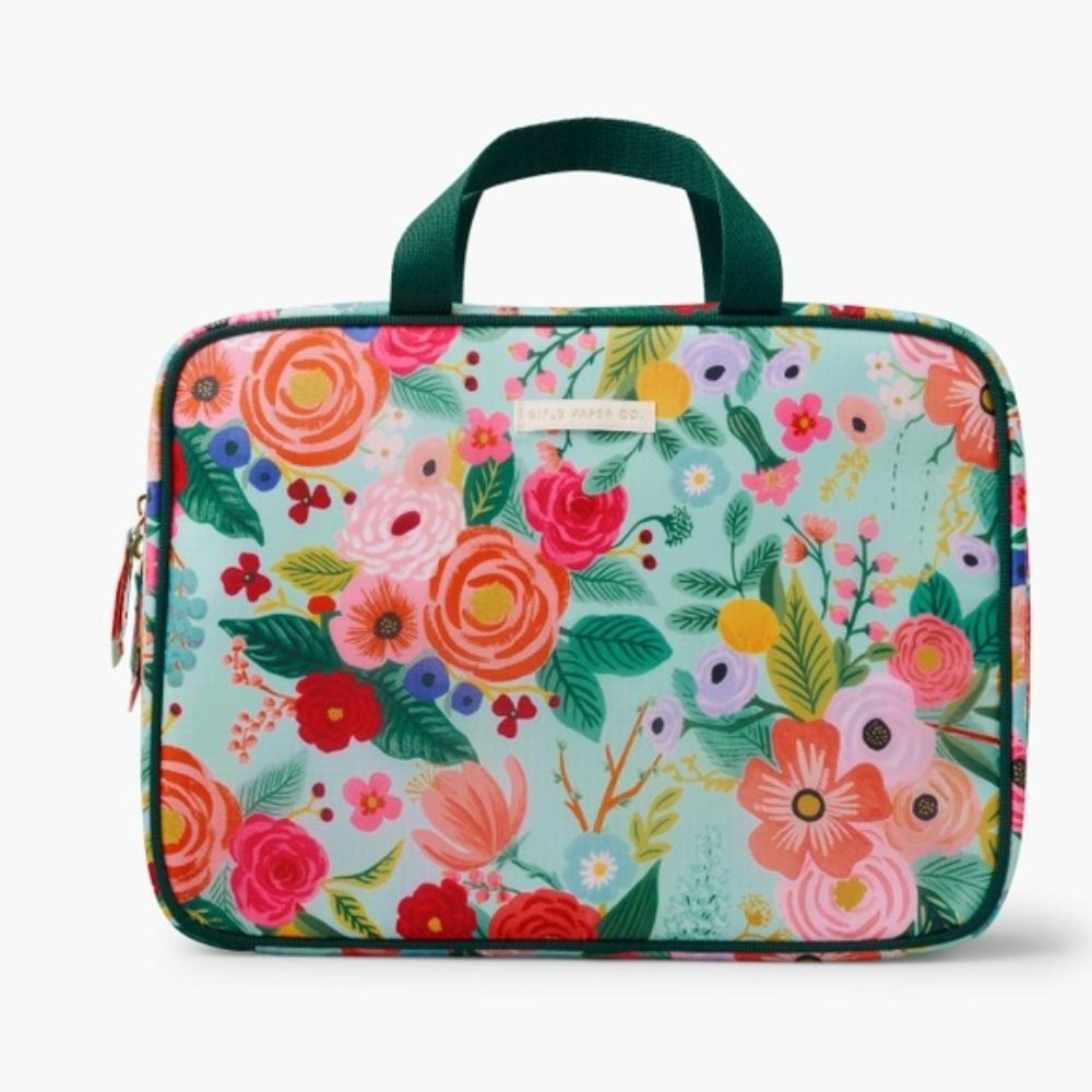 Floral patterned cosmetic bag by rifle paper