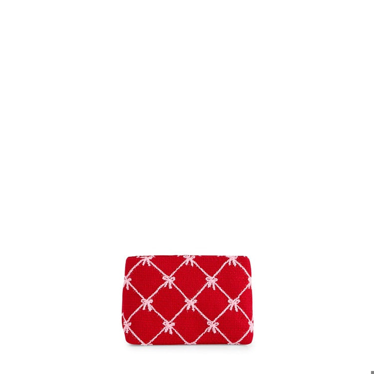 Tinsel Bow Zip Pouch Red