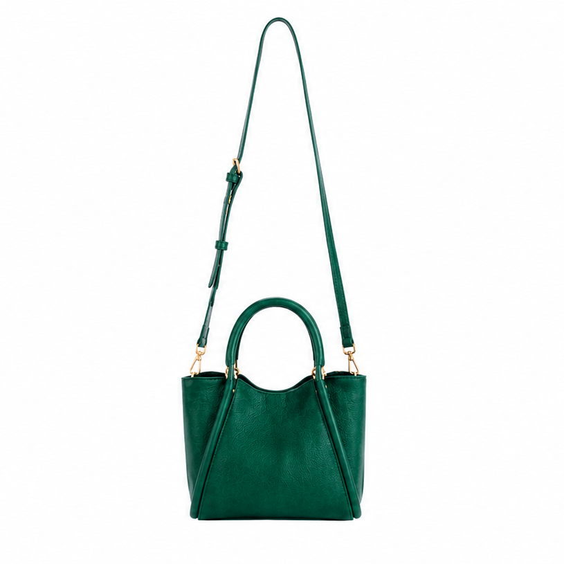 Emerald Green Shiraleah Danny Mini Tote handbag with a strap on a white background