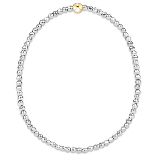 eNewton Silver Faceted Hematite 2mm Bracelet