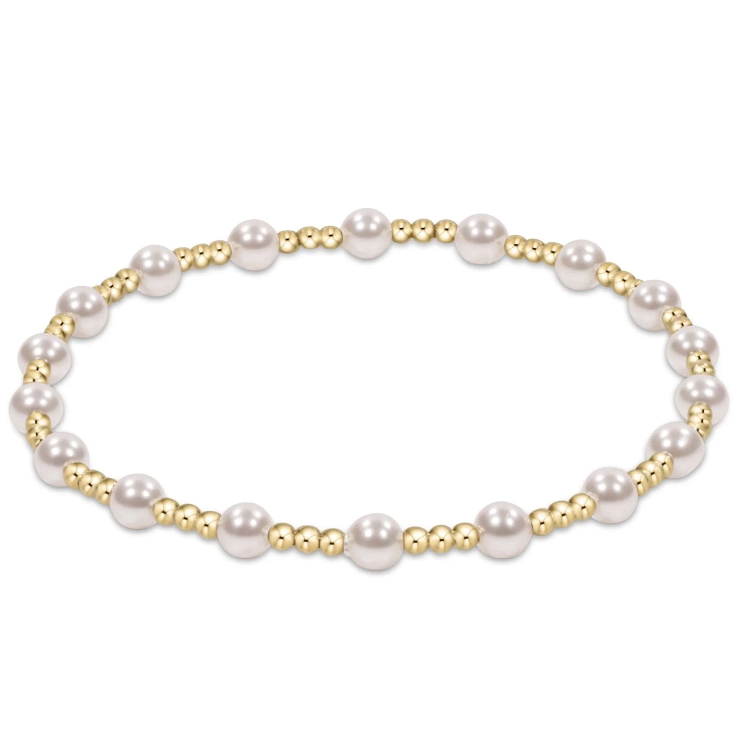 eNewton Classic Sincerity 4mm Bead Bracelet Pearl