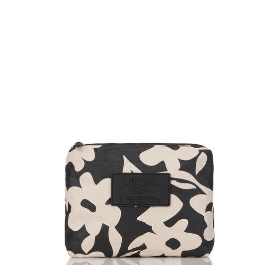 Aloha Collection Fall Flowers Small Pouch Black on Sandstone
