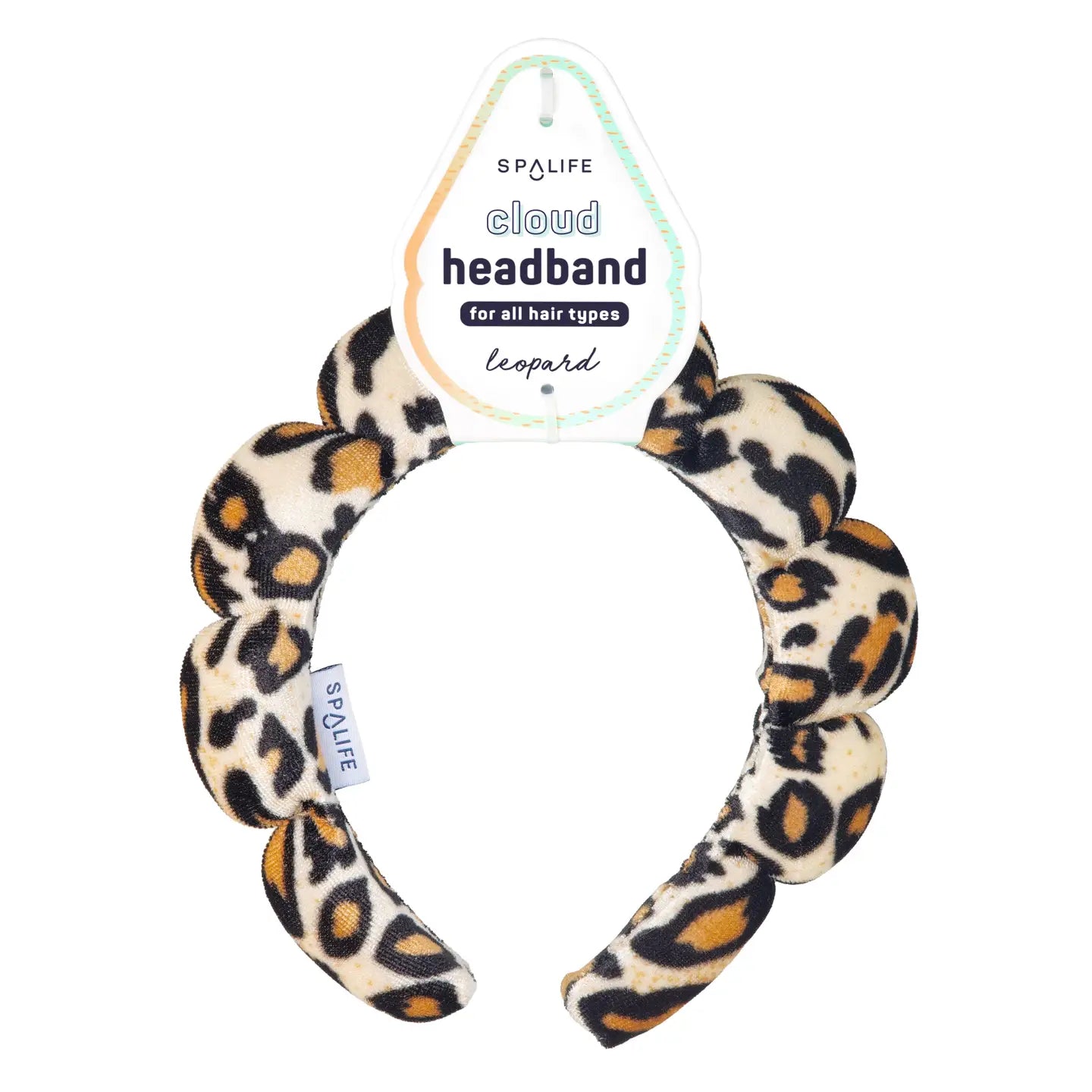 spa life leopard print bubble headband