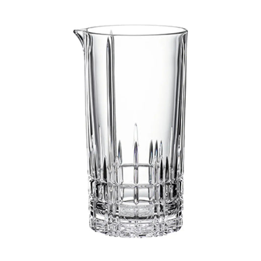 Clear glass mixing glass with cut glass design