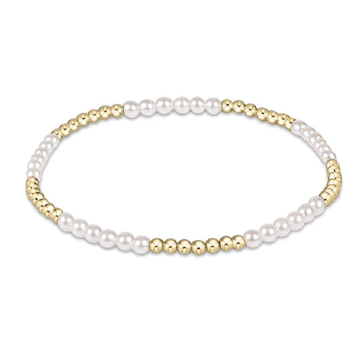 eNewton Classic Blisssful Pattern 2.5mm Bead Bracelet - 3mm Pearl