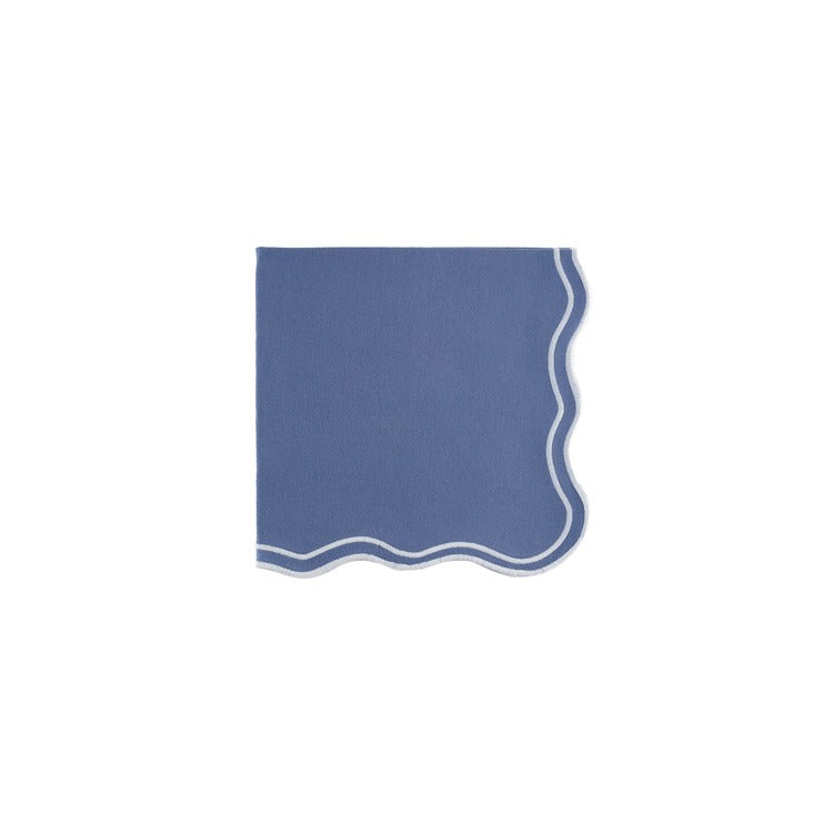 Wavy Lane-Blue Embroidered Napkin