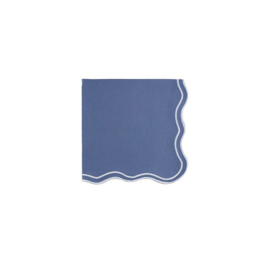 Wavy Lane-Blue Embroidered Napkin