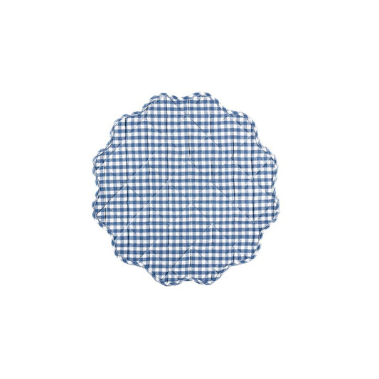 Maggie Blue Gingham Quilted Placemat