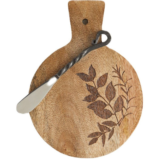 Leaf Embossed Mini Wood Board Set