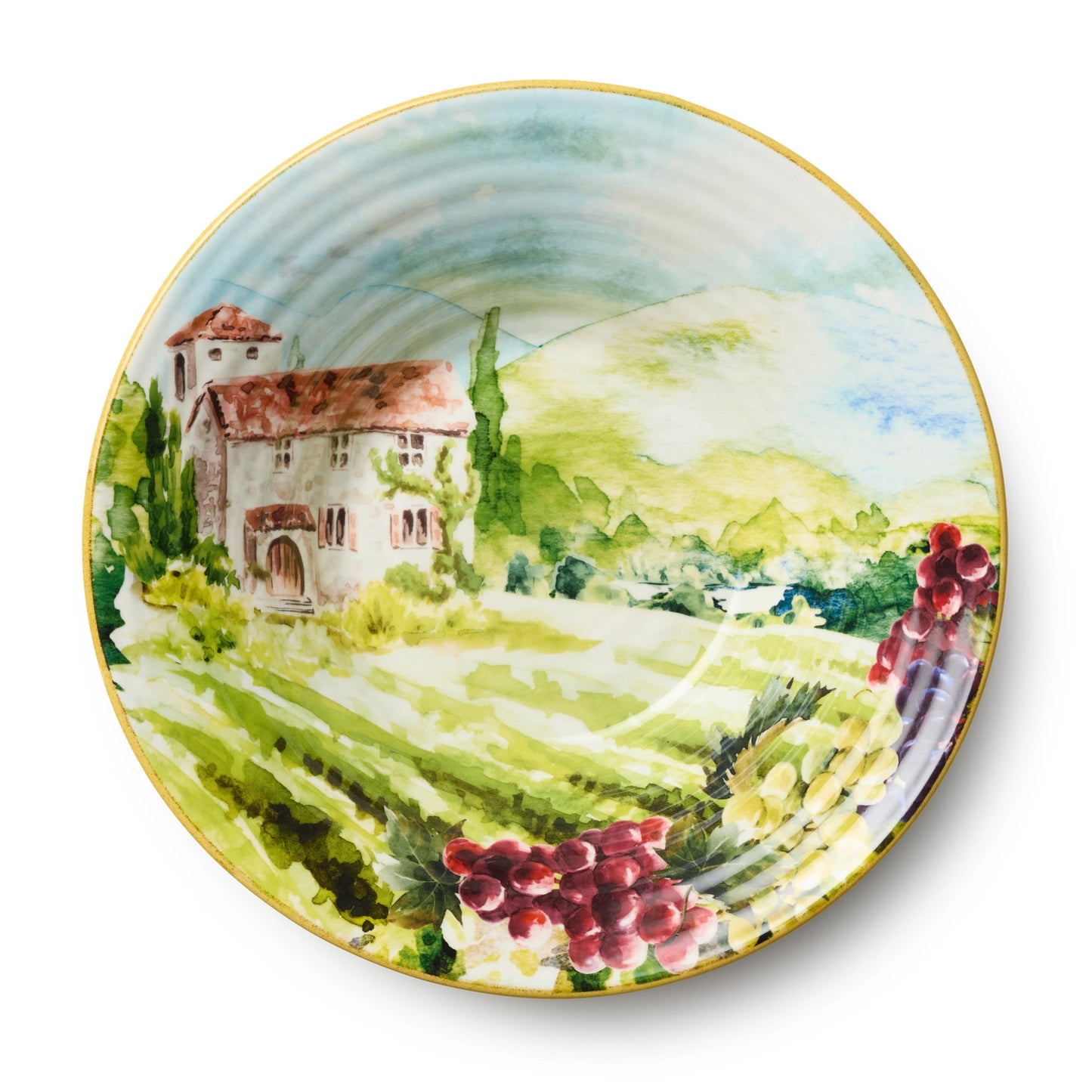 pasta bowl depicting scenes of the Italian countryside