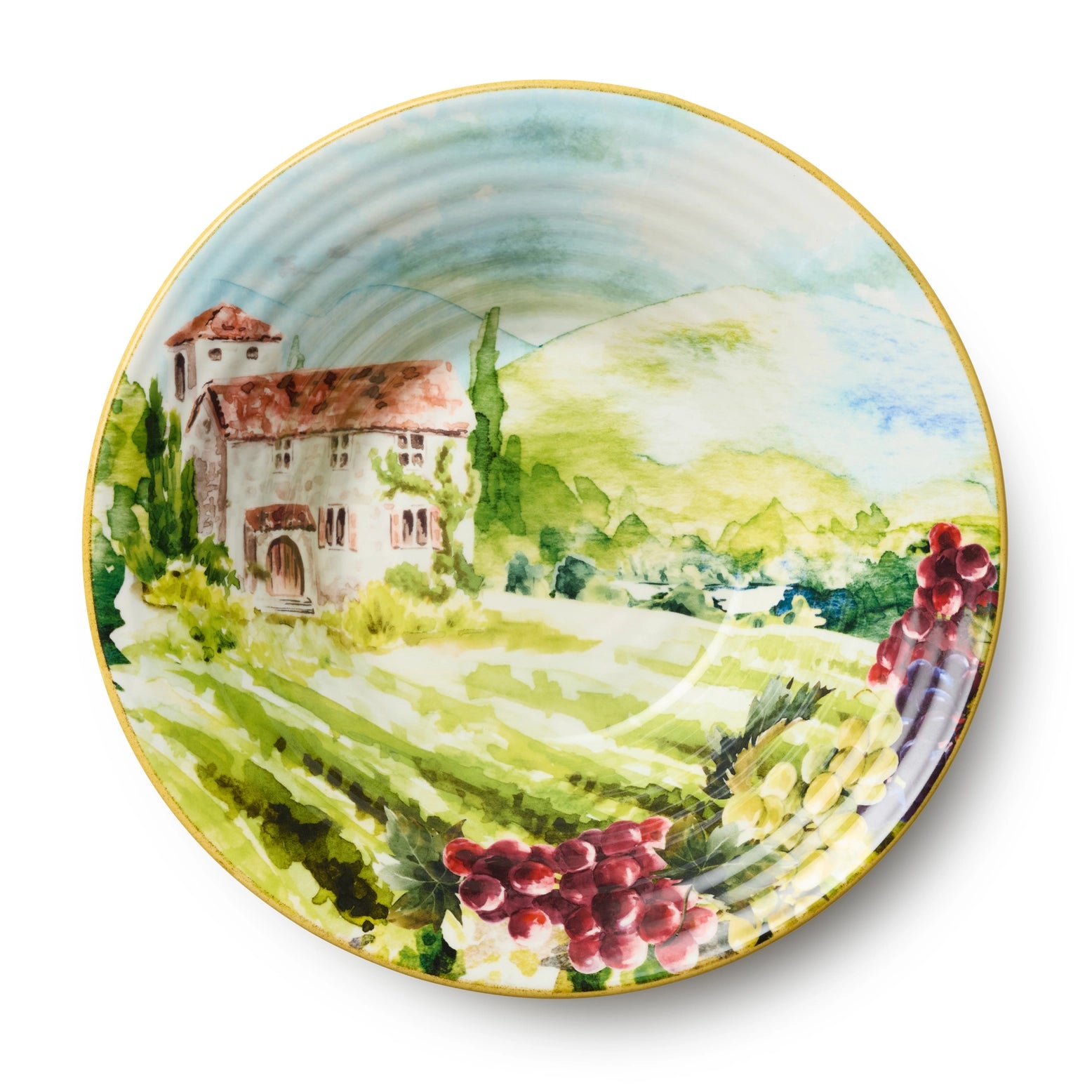 pasta bowl depicting scenes of the Italian countryside