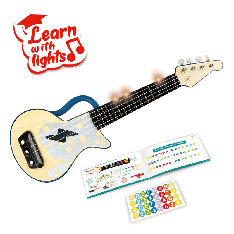 Hape Learn with Lights Ukulele Blue