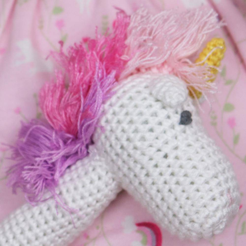 Unicorn Hand Crochet Stick Rattle