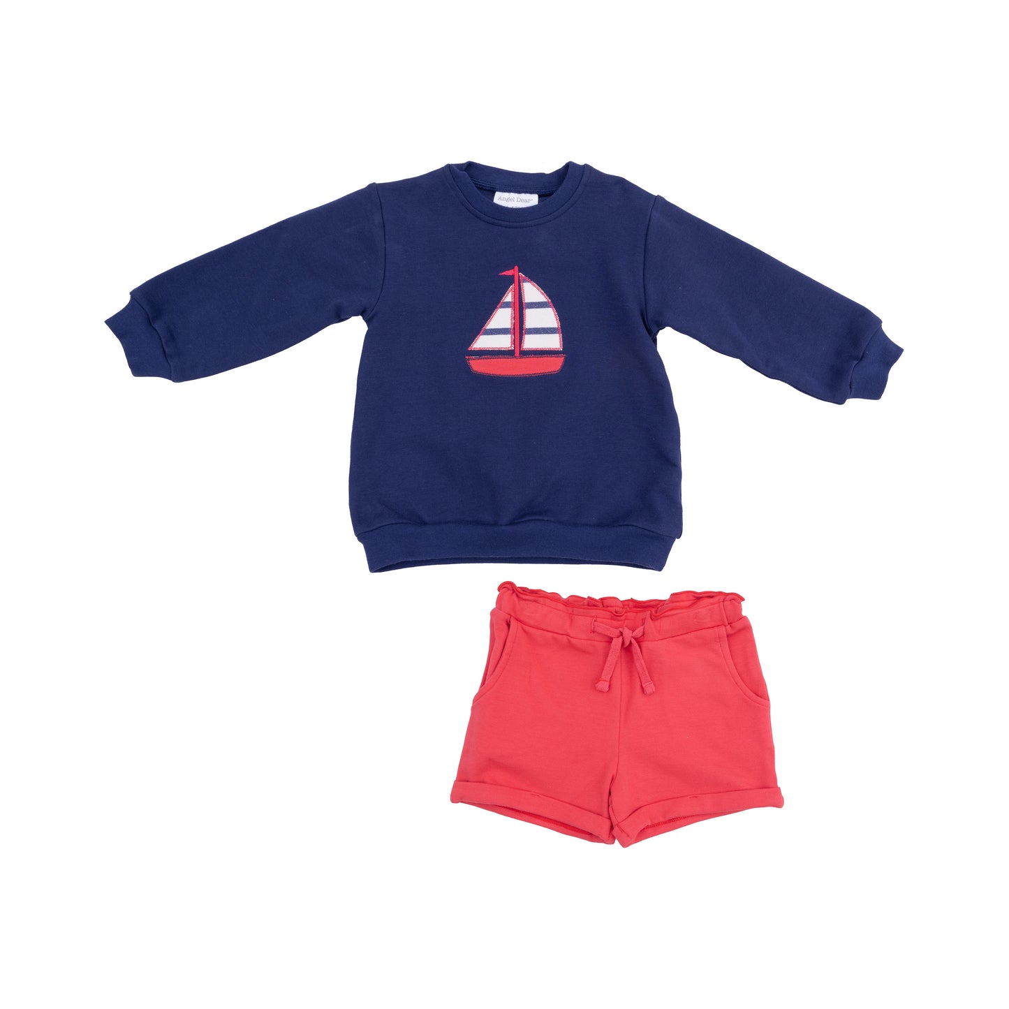 Angel Dear Sailboat French Terry Sweatshirt & Paperbag Short 6-12M