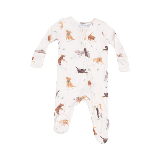 Angel Dear Watercolor Puppies 2 Way Zipper Footie 0-3M