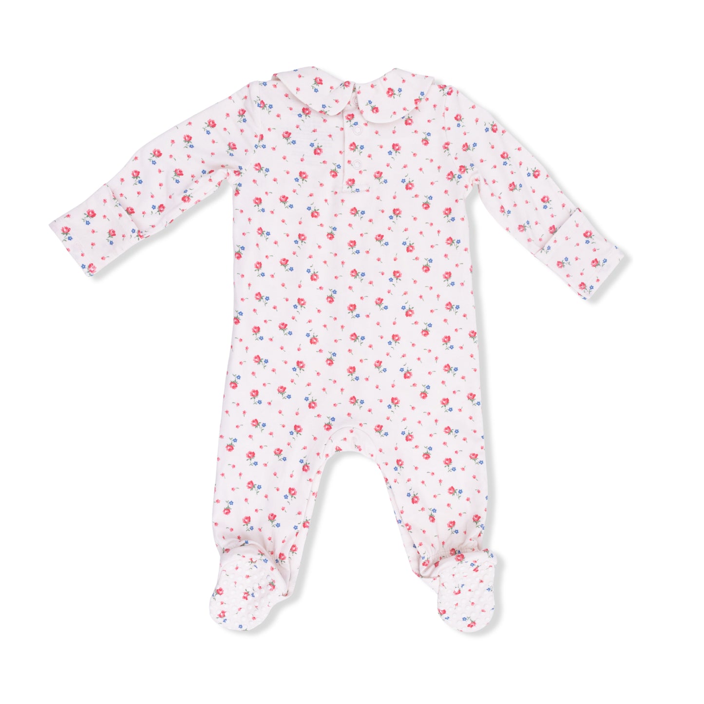 Angel Dear Jolie Rosette Smocked Peter Pan Snap Footie 6-9m