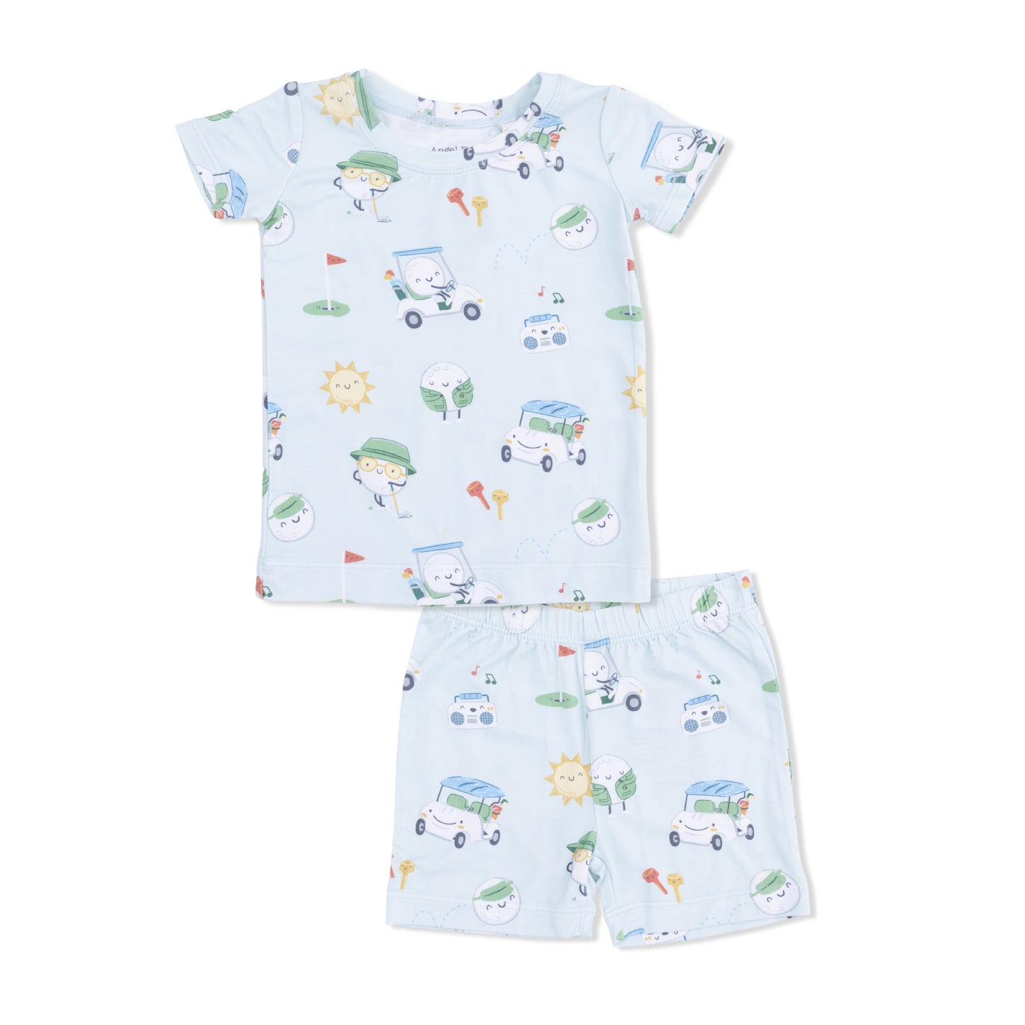 Angel Dear Light Blue Golf Pros Printed Short Set