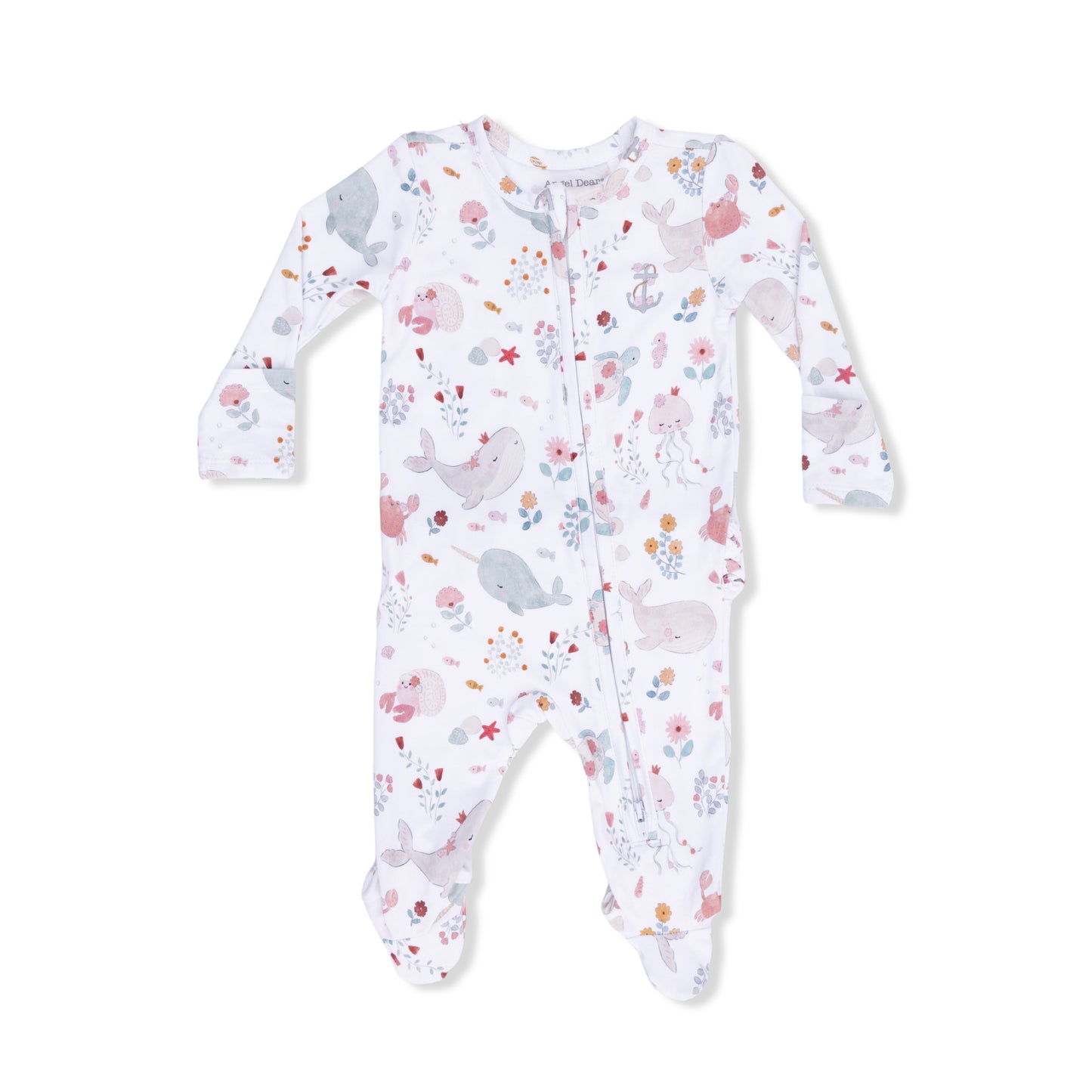 Angel Dear Garden Sea Creatures 2 Way Ruffle Back Zipper Footie 6-9m