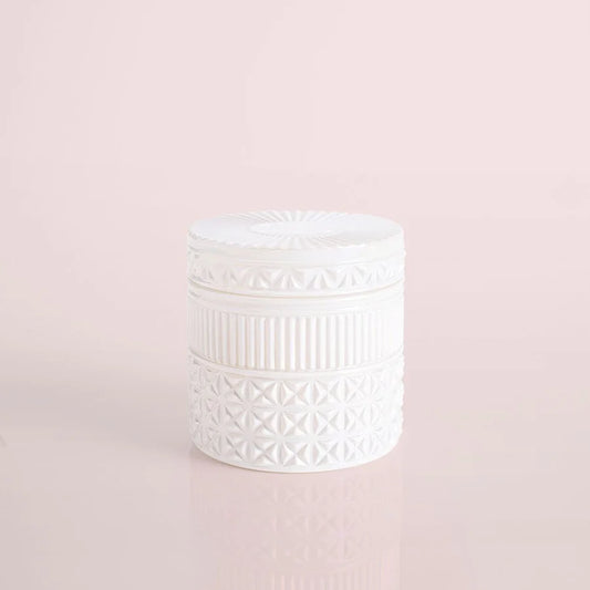 Capri Blue Volcano White Opal Gilded Faceted Candle