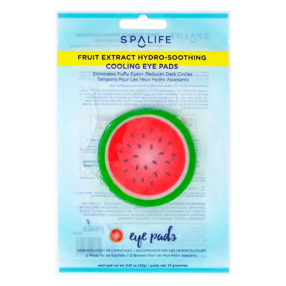 spa life watermelon cooling eye pads in the shape of a watermelon slice